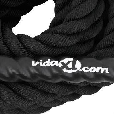 vidaXL Uže za trening crno 6 m 4,5 kg poliestersko