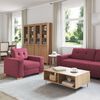 vidaXL Sofa 3 pcs Vjetrovita Crvena Platnasta tkanina