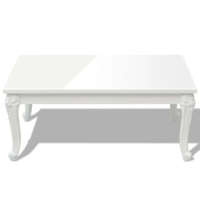 vidaXL Klupski stolić 100 x 60 x 42 cm visoki sjaj bijeli