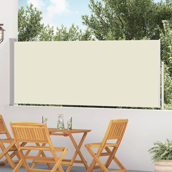 vidaXL Uvlačiva bočna tenda za terasu 120 x 500 cm krem