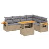 vidaXL 7-dijelni set vrtnih sofa od poliratana s jastucima bež