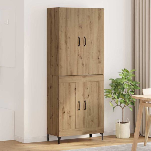 vidaXL Highboard Umjetnički hrast 69,5 x 34 x 180 cm Konstruirano drvo