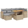 vidaXL 7-dijelni set vrtnih sofa od poliratana s jastucima bež