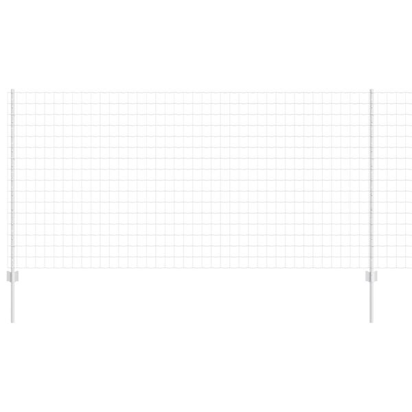 vidaXL Ograda s postovima Srebrno 1,2 x 25 m Čelik