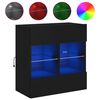 vidaXL Zidni TV ormarić s LED svjetlima crni 58,5x30x60,5 cm