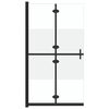 vidaXL Sklopiva pregrada za tu&scaron; napola matirano ESG staklo 80 x 190 cm
