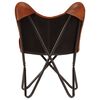 vidaXL Leptir-stolica od prave kože smeđa dječja veličina