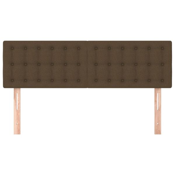 vidaXL Uzglavlja 2 kom tamnosmeđa 72 x 5 x 78/88 cm od tkanine