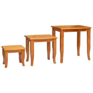 vidaXL Nesting bočni stolovi 3 kom. Prirodna 60 x 45 x 60,5 cm