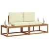 vidaXL Set vanjskih sofa s jastukom 2 pcs Prirodna