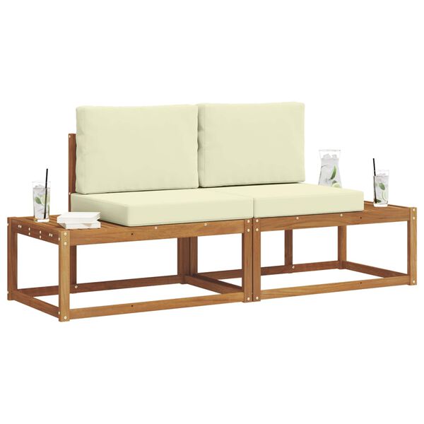 vidaXL Set vanjskih sofa s jastukom 2 pcs Prirodna