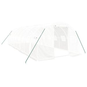 vidaXL Staklenik s čeličnim okvirom bijeli 24 m&sup2; 8 x 3 x 2 m