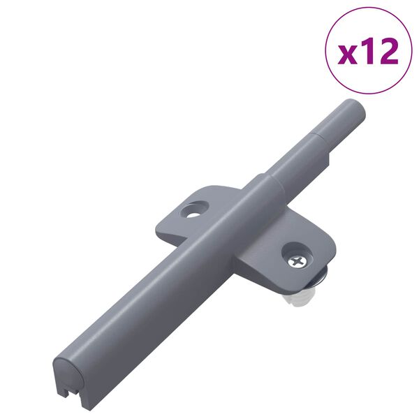 vidaXL Tihi zatvarač 12 pcs Siva 125 x 47 x 15 mm PP