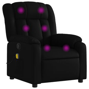 vidaXL Masažna fotelja za odmor, crna, umjetna koža