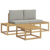 vidaXL Set vanjskih sofa 3 kom. Bijela i svjetlosiva Poliester
