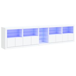 vidaXL Komoda s LED svjetlima bijela 283x37x67 cm