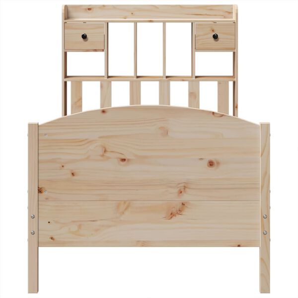 vidaXL Krevet s regalom za knjige bez madraca 90x190 cm od borovine
