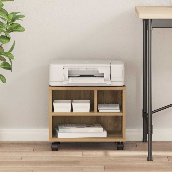 vidaXL Držač za printer s pohranom Umjetnički hrast 41 x 32 x 34,5 cm