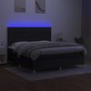 vidaXL Krevet box spring s madracem LED crni 160x200 cm od tkanine