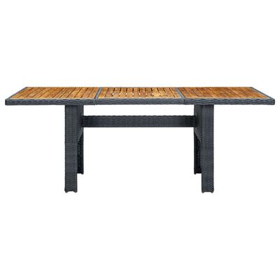 vidaXL Vrtni stol tamnosivi od poliratana i masivnog bagremovog drva
