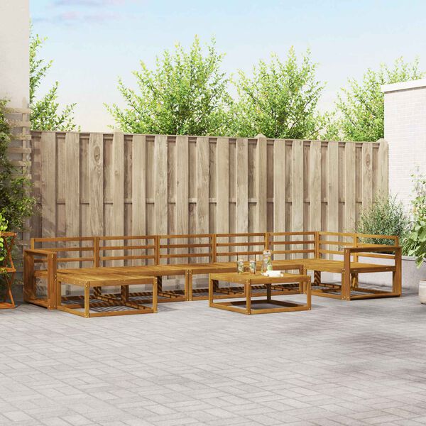 vidaXL Set vanjskih sofa 8 pcs Prirodna Čvrsto drvo akacije