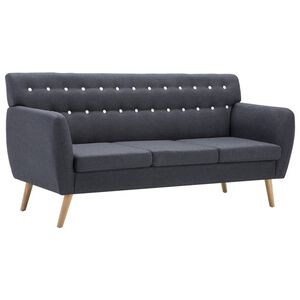 vidaXL Trosjed presvučen tkaninom 172 x 70 x 82 cm tamnosivi