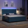 vidaXL LED Box Spring Krevet Tamno plava 200 x 200 cm tkanina