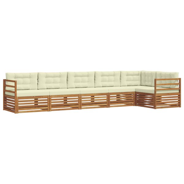 vidaXL Set vanjskih sofa s jastukom 6 pcs Prirodna i krem