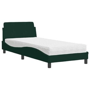 vidaXL Krevet s madracem Dover tamnozeleni 80 x 200 cm bar&scaron;unasti