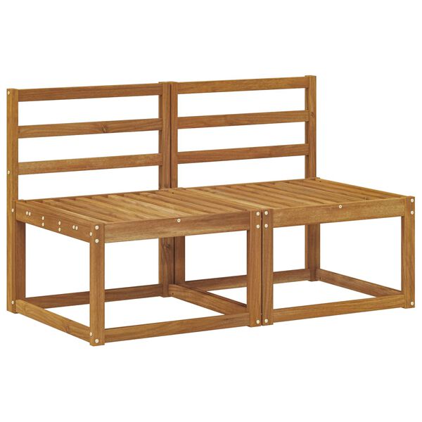 vidaXL 2 Komad Srednja sofa za van Čvrsto drvo akacije Prirodna