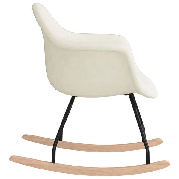 vidaXL Stolica za ljuljanje od tkanine krem