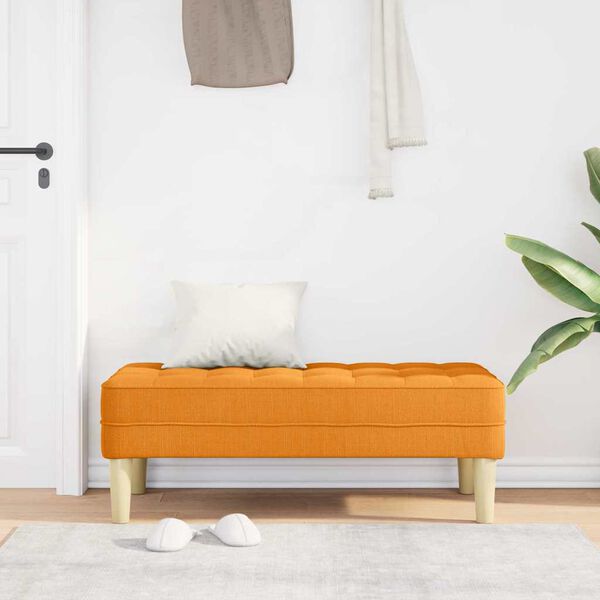 vidaXL klupa s jastukom Tamno žuta 113 x 57 x 39 cm tkanina