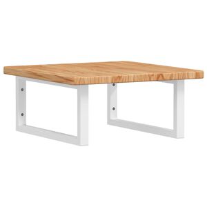 vidaXL Zidna polica za umivaonik od čelika i masivne hrastovine