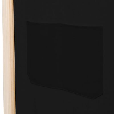 vidaXL Sobna pregrada s 3 panela od tkanine 120 x 170 x 4 cm crna