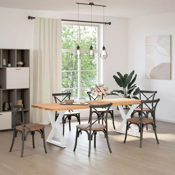 vidaXL Noge za blagovaonski stol 2 kom Bijele 80 x (72-73,3) cm Čelik