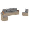 vidaXL 6-dijelni set vrtnih sofa s jastucima bež od poliratana