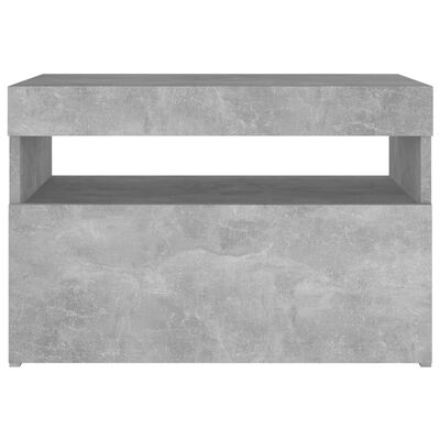 vidaXL Noćni ormarić s LED svjetlima siva boja betona 60 x 35 x 40 cm