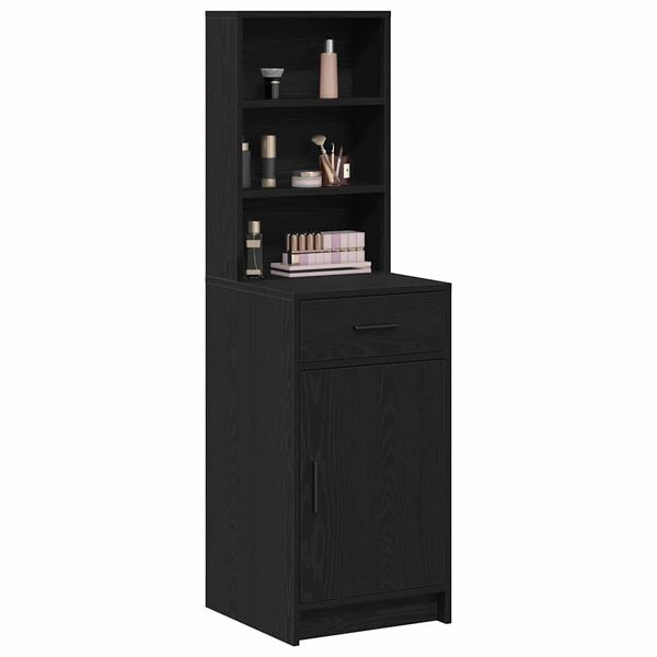 vidaXL Highboard Crni hrast 40 x 40,5 x 135 cm Konstruirano drvo