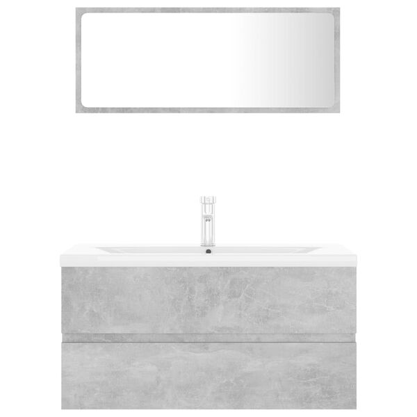 vidaXL Set kupaonskog namje&scaron;taja konstruirano drvo siva boja betona