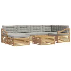 vidaXL Set vanjskih sofa 7 kom. Bijela i svjetlosiva