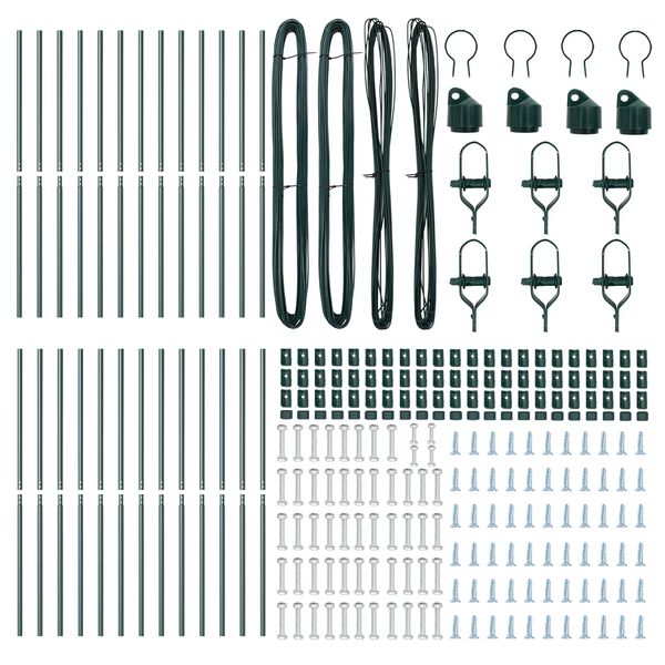 vidaXL Stup za ogradu Ostalo 26 pcs Zelena 3,2 x 3,2 x 200 cm Čelik