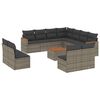 vidaXL 12-dijelni set vrtnih sofa od poliratana s jastucima sivi