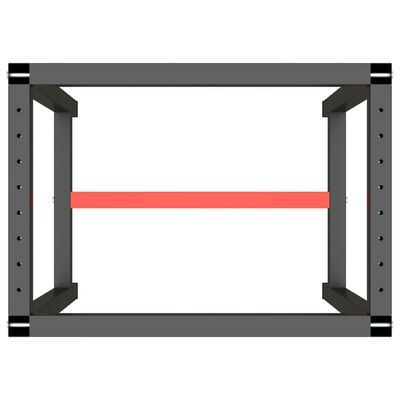 vidaXL Okvir za radni stol mat crni i mat crveni 70x50x79 cm metalni