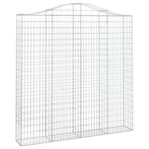 vidaXL Gabionska ko&scaron;ara s lukom 200x30x200/220 cm pocinčano željezo