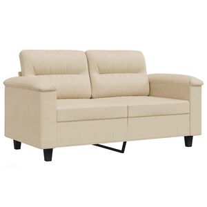 vidaXL Dvosjed Krem 120 cm od mikrovlakana