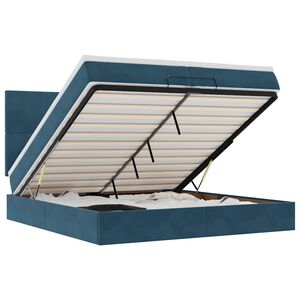 vidaXL Otomanski okvir kreveta s madracima plavi 200x200cm bar&scaron;unasti