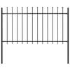 vidaXL Vrtna ograda s vrhom koplja Čelik 181x100 cm Crna