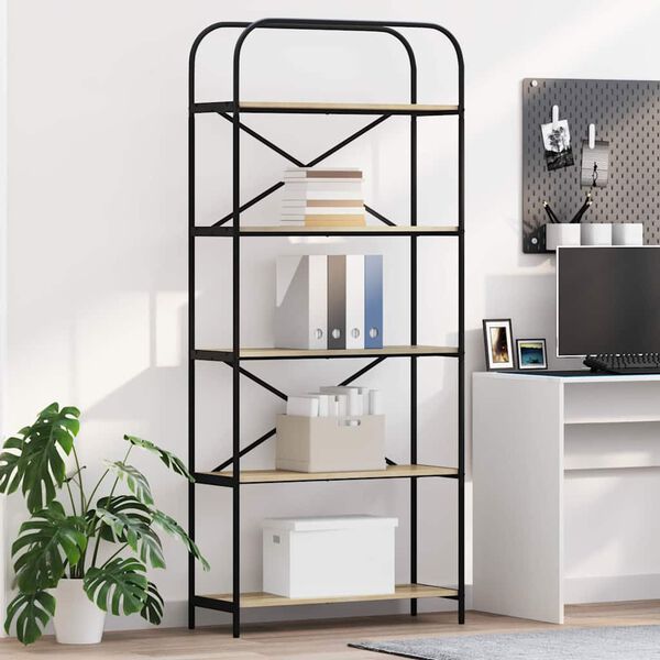 vidaXL Polica Sonoma hrast 80 x 30 x 183 cm Konstruirano drvo