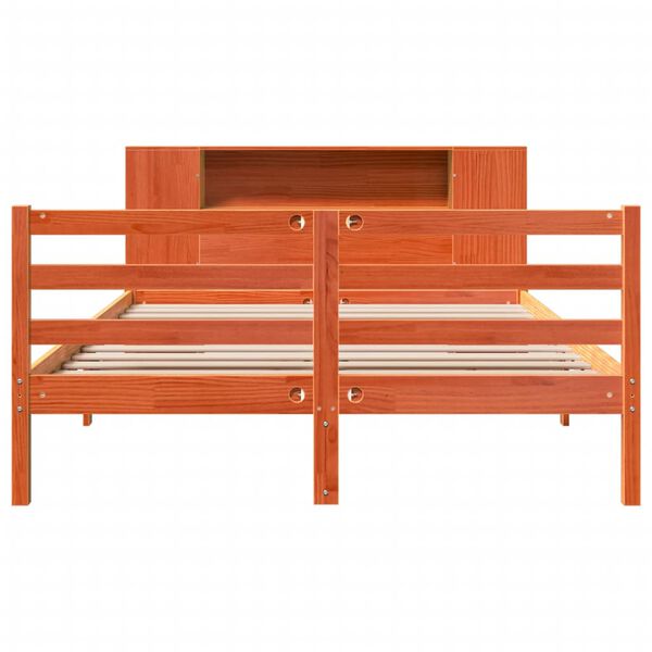 vidaXL Krevet s regalom za knjige bez madraca 140x200 cm od borovine