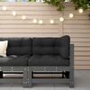 vidaXL Kutna vrtna sofa siva od masivne borovine